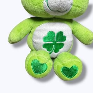 Vintage 2002 Care Bear Good‎ Luck Bear Plush 10" Green Lucky Shamrock Stuffed